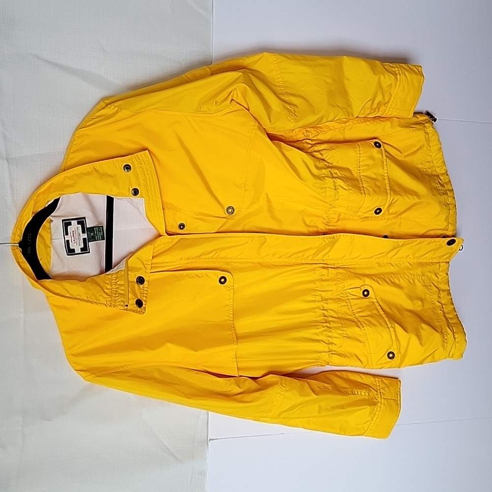 Lauren Ralph Lauren Women's Yellow Rain Jacket Size Medium